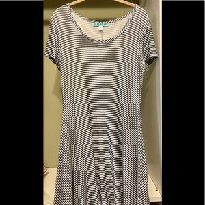Striped short sleeve dress